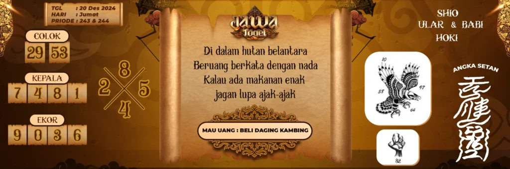 Prediksi Togel Jawa Otentik Dari Raja Jawa 20 Desember 2024