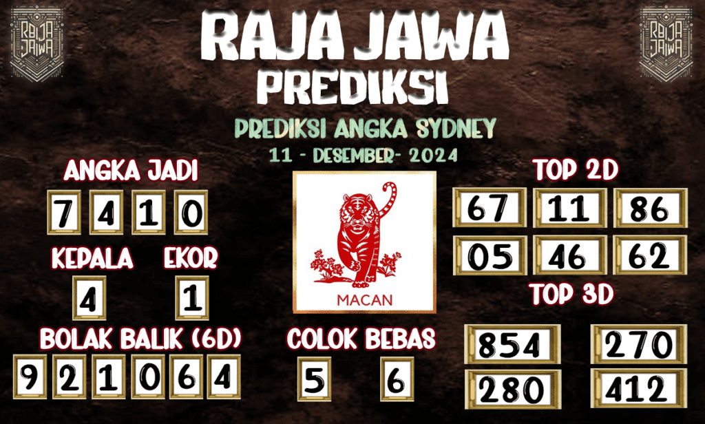 Prediksi Togel Sydney Visioner Dari Raja Jawa 11 Desember 2024