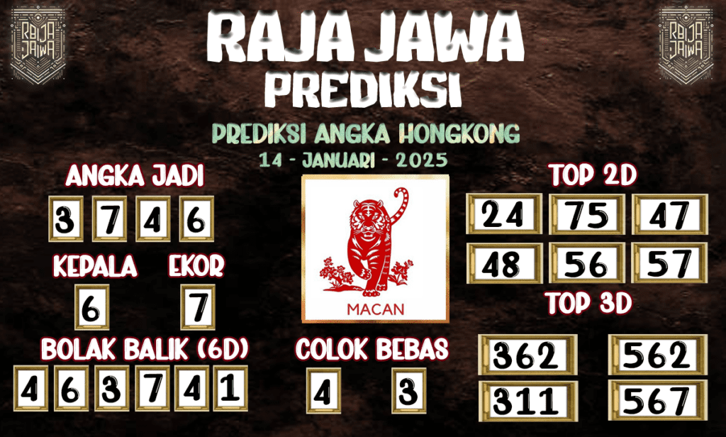 Prediksi Togel HK Terkini Dari Raja Jawa 14 Januari 2025