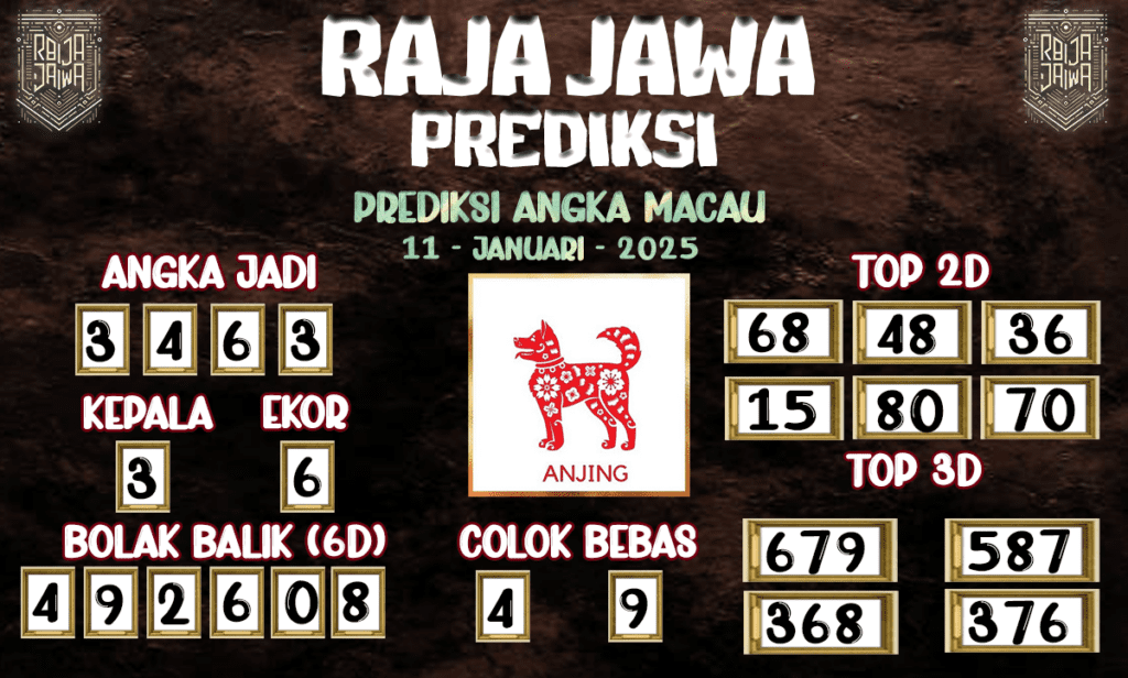 Prediksi Togel Macau Terjamin Dari Raja Jawa 11 Januari 2025